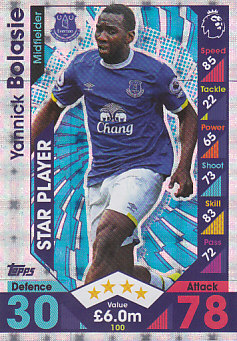 Yannick Bolasie Everton 2016/17 Topps Match Attax Star Player #100